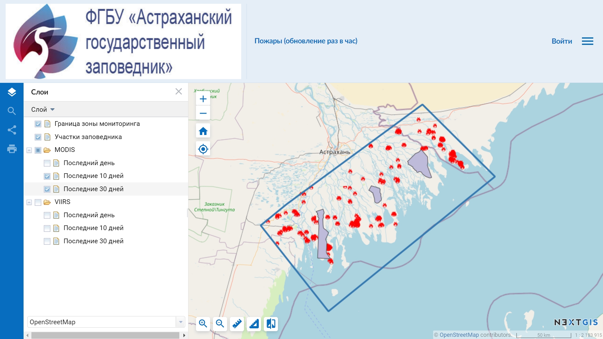 Астраханский заповедник карта