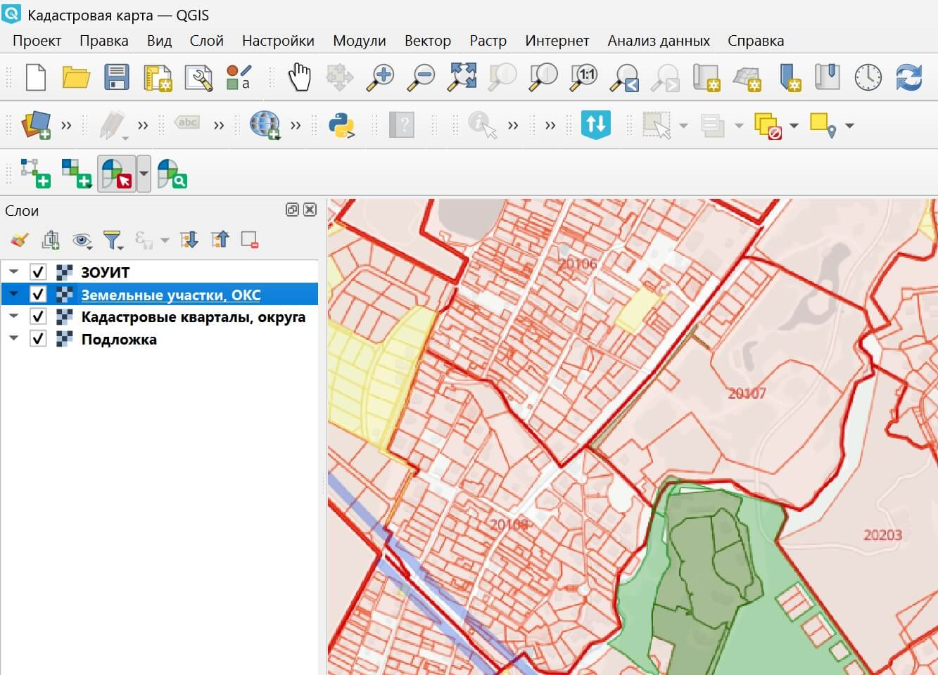 Работайте с кадастровыми объектами в QGIS