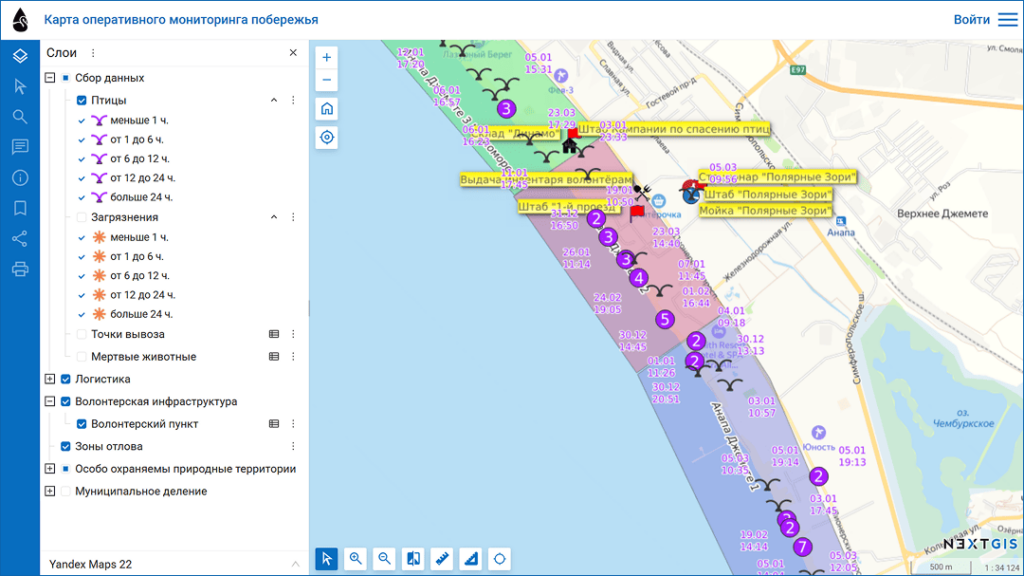 Карта с точками из Telegram