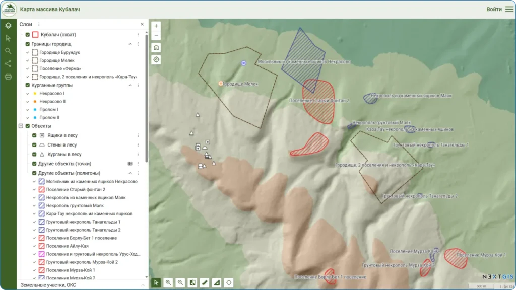 Веб-карта массива Кубалач