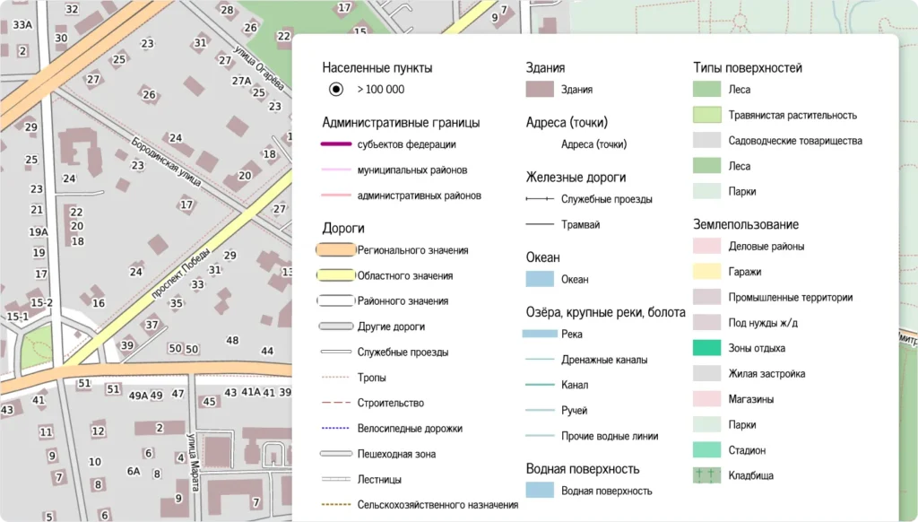 Векторная карта в PDF с легендой